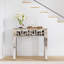 80cm Diamond Accent Mirror and 80cm Geometric Mirrored Console Table Entryway Set