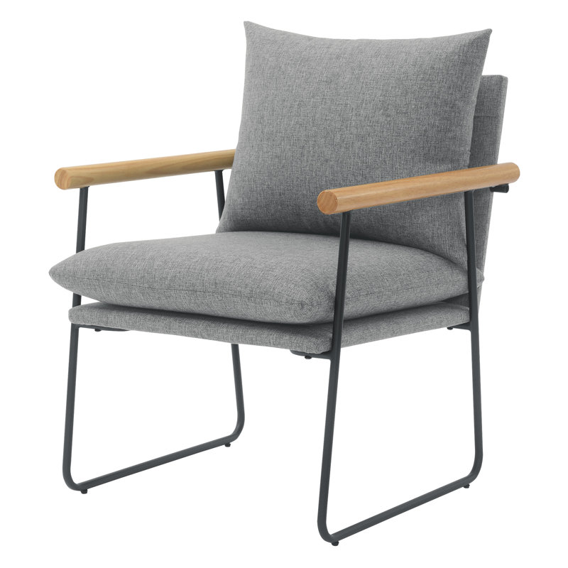 Upholstered Armchair, Charcoal Polyester