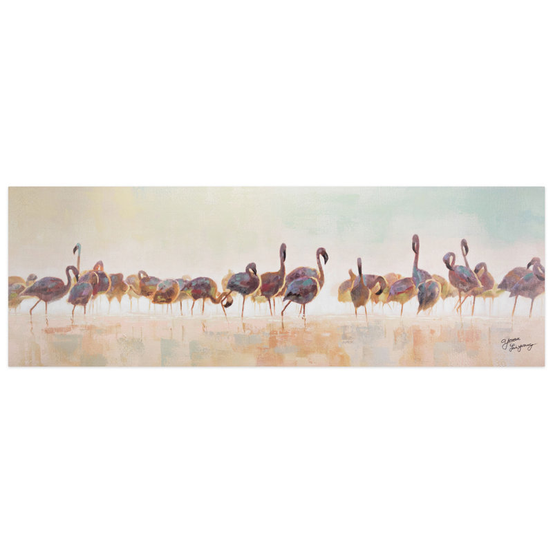 Acrylbild Bad der Flamingos