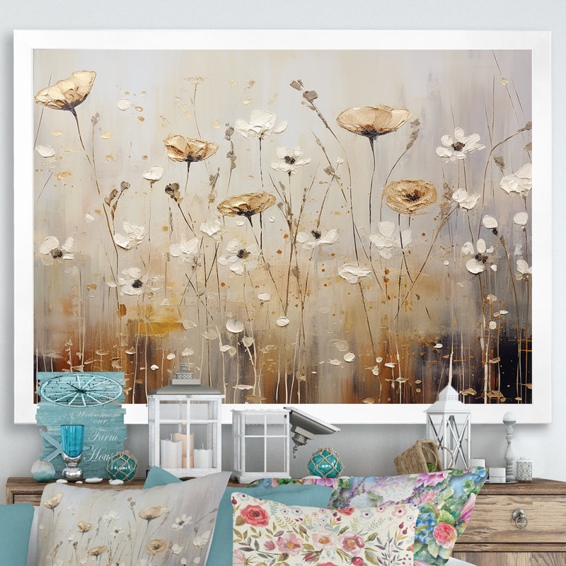 Scerene Wildflowers in Bloom - Wildflowers, reproduction d'art sur toile encadrée, Cadre simple blanc