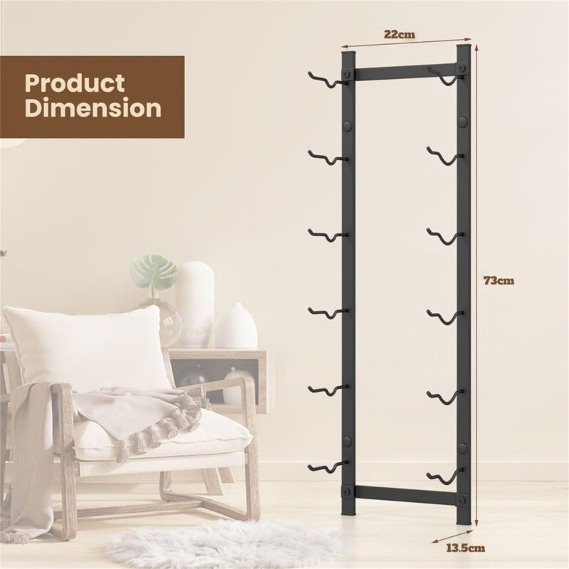 Wall Mounted Wine Bottle Rack Black