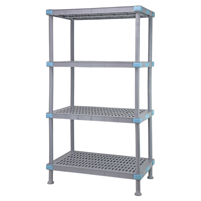 Shelving Unit, All Plastic, 74" H x  18" W x  36" D