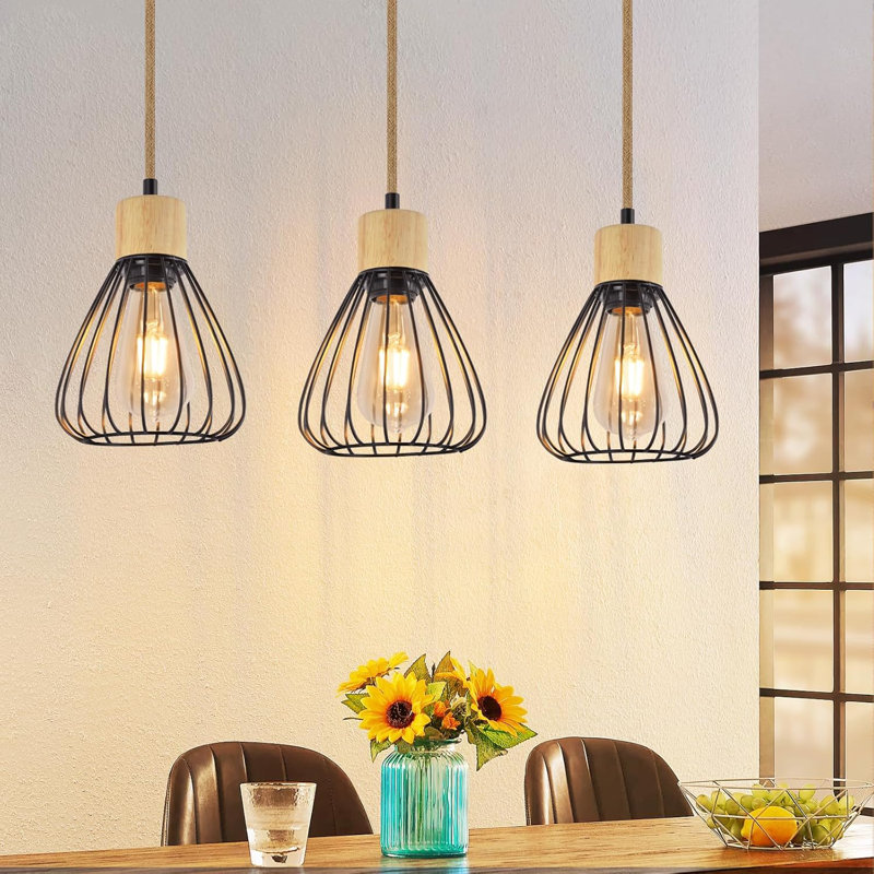 3 - Light Matte Black Cylinder Pendant