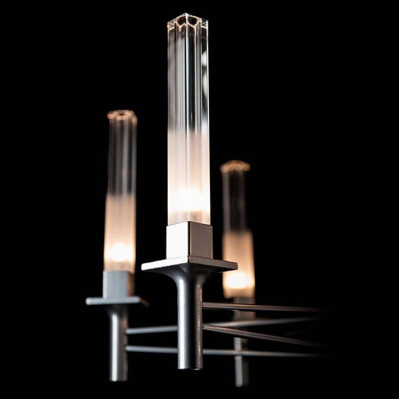 Truss 6-Arm Linear Chandelier, Black