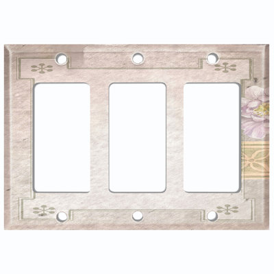 Patterned 3 - Gang Toggle Light Switch Standard Wall Plate
