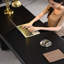 Bureau rectangulaire en bois manufacturé noir-1358251646