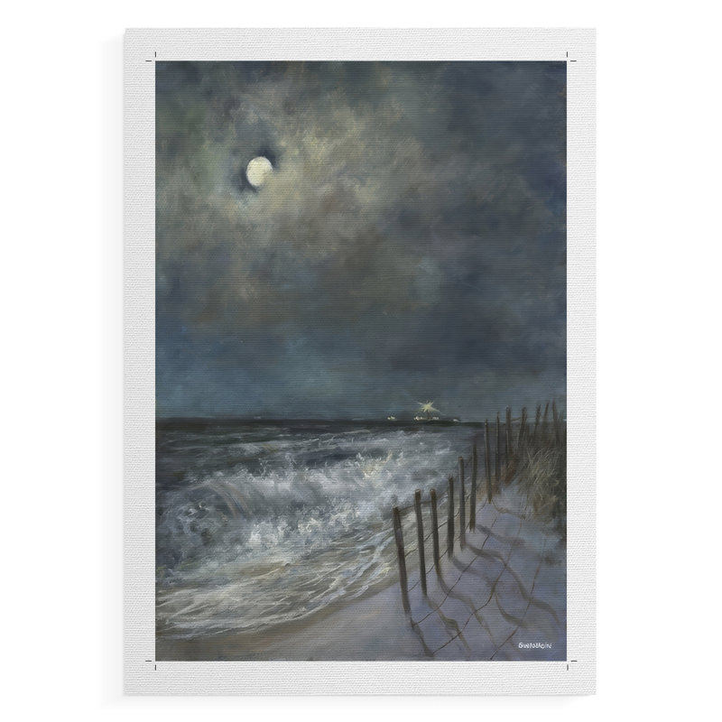 The Beach Fence I - Impression sur toile seulement - NON-CADRE, H 36 po x l 24 po