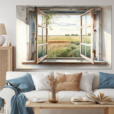 Window To Landscape Views IV - Farm Landscape Canvas Wall Art