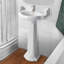 China 27.125" Tall White Vitreous China Oval Pedestal Bathroom Sink with Overflow-1620948152