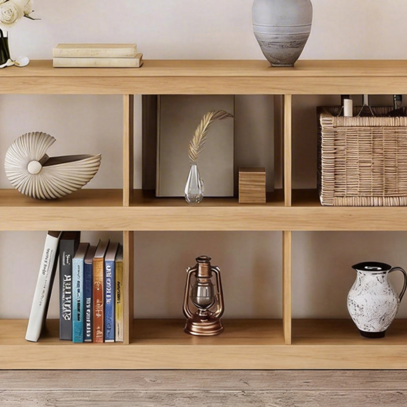 Console de style nordique simple et élégante, H 29,5 po x l 78,7 po x P 11,8 po, Bois naturel, Bois naturel, Bois naturel