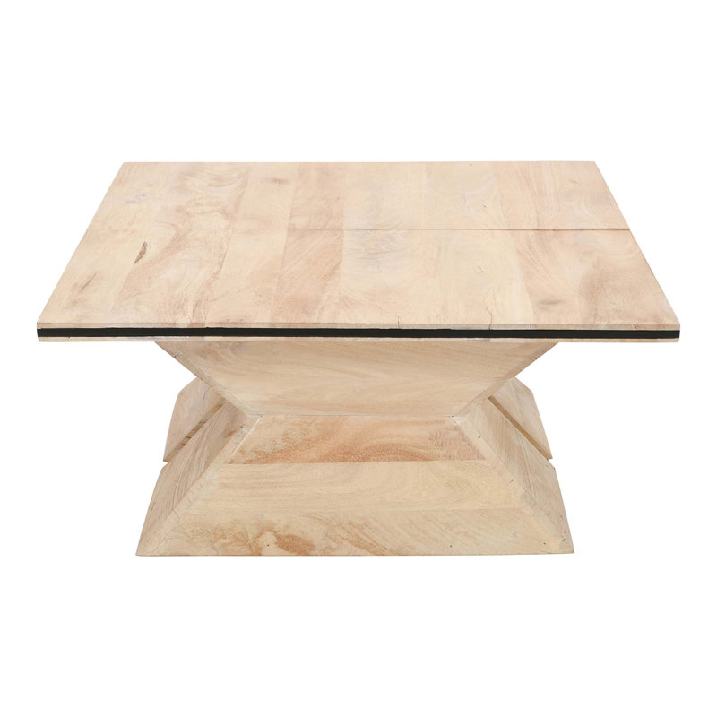 Table basse, 2 pièces en bois de manguier délavé fabriqué à la main avec base de sablier
