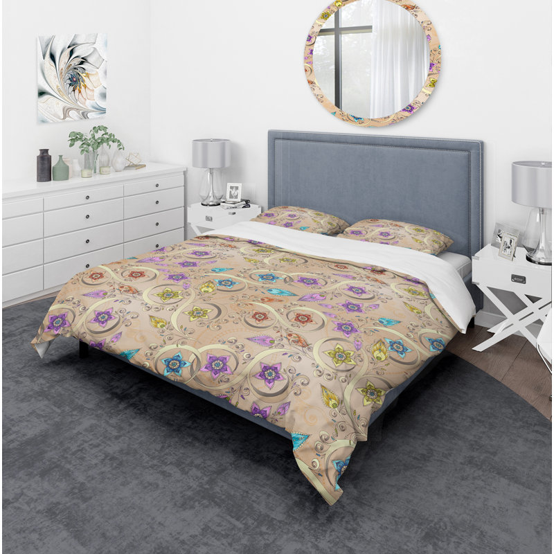 Ensemble de housse de couette rétro, Housse de couette très grand + 2 taies décoratives