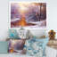 Forêt de Noël avec rivière et arbres II - peinture sur toile-59283533-59283534