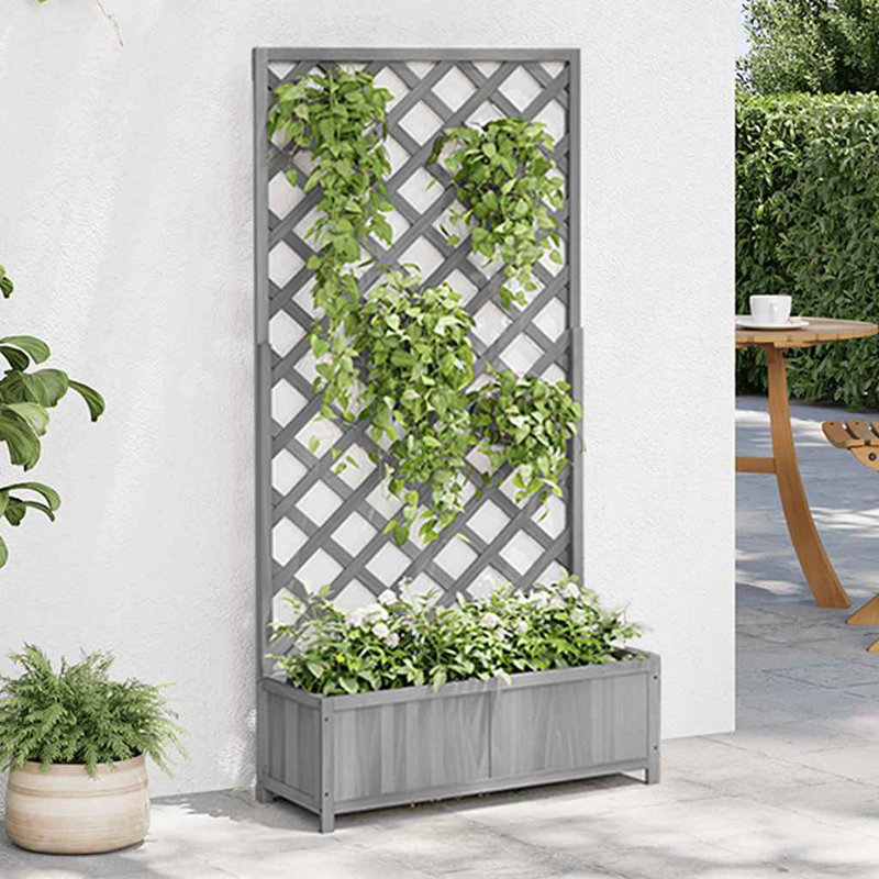 Pot à fleurs Vidaxl, Gris, H 70,9 po x l 35,4 po x P 13,8 po