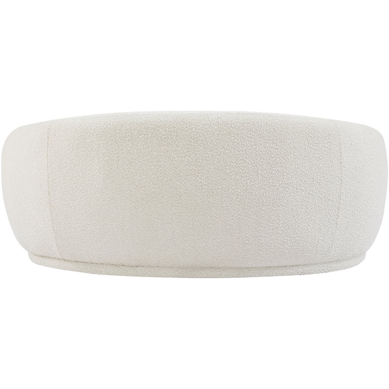 Hyde Rolled Arm Chesterfield Sofa, Cream Boucle Fabric, 27.5"H x 64"W x 38"D