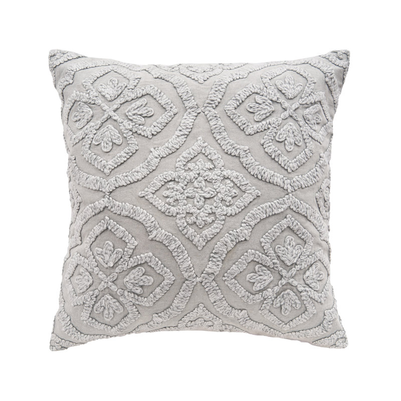Brittania Throw Square Pillow Cover & Insert, Gray
