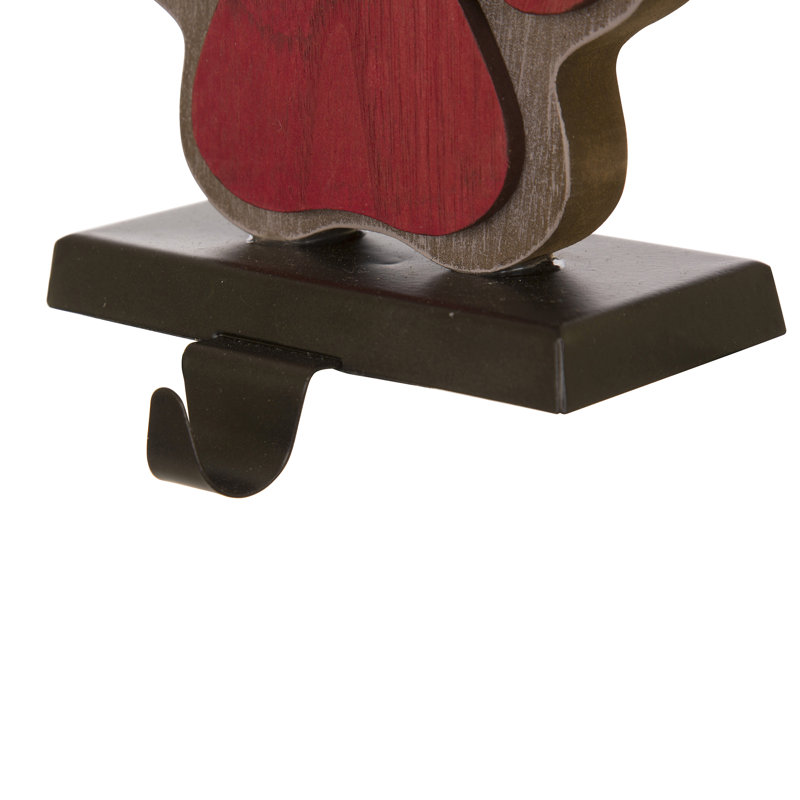 2PK 6.30"H Wooden/Metal Paw Stocking Holder