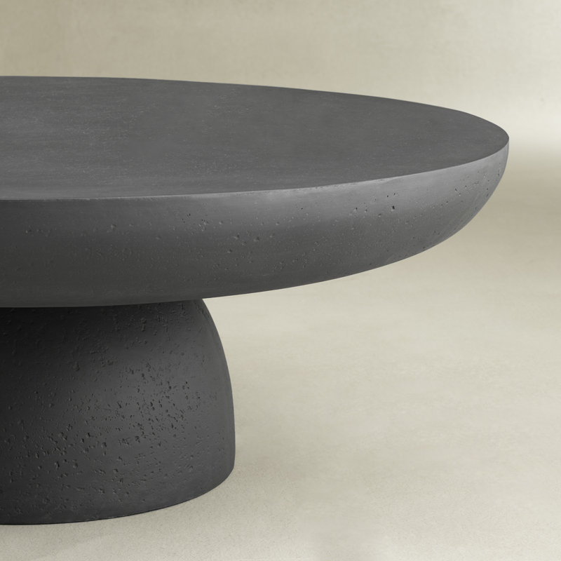 Table basse ronde de 35,4 po Almendarez, H 12,9 po x L 35,4 po x l 35,4 po, Noir