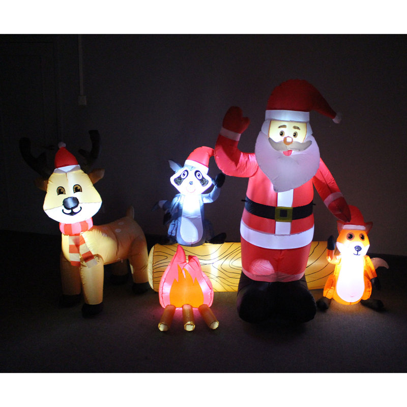 Santa and Forest Friends Inflatable