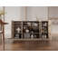 Buffet 100% bois massif 65 po avec portes en verre transparent et tablettes réglables-481468853