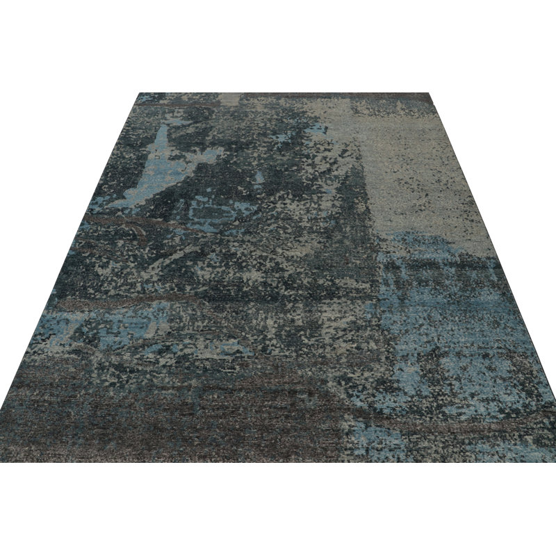 Distressed Homage Handmade Kilim Wool Geometric Area Rug, Rectangle 10' x 14'