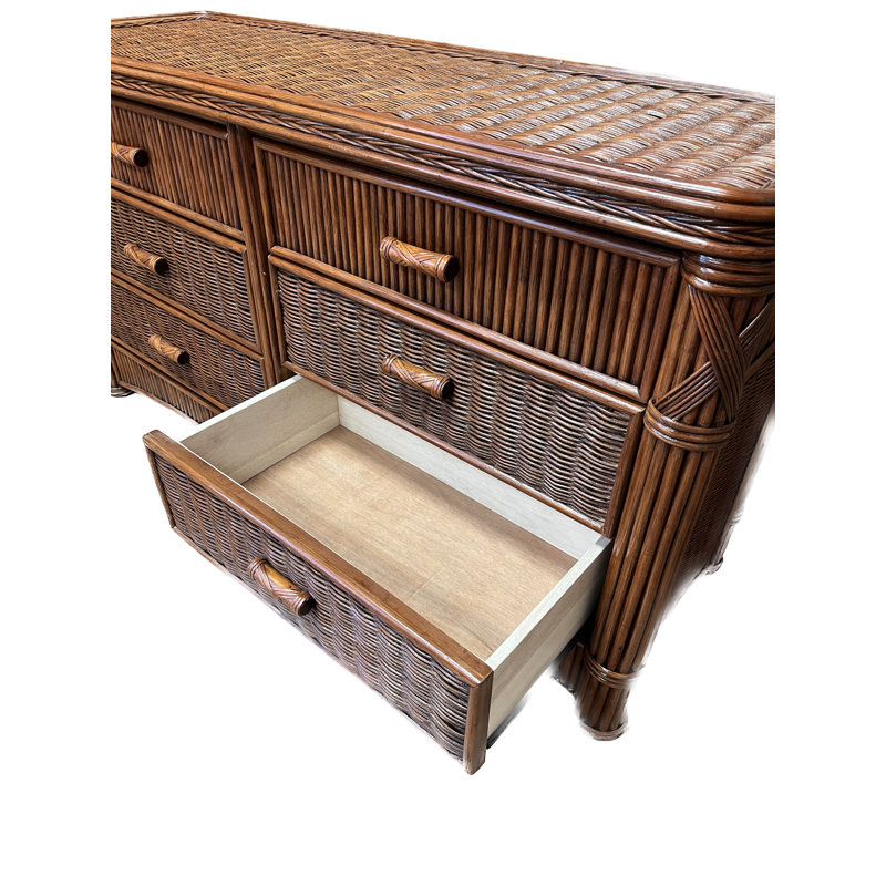 Commode double 6 tiroirs Woodlake, Brun