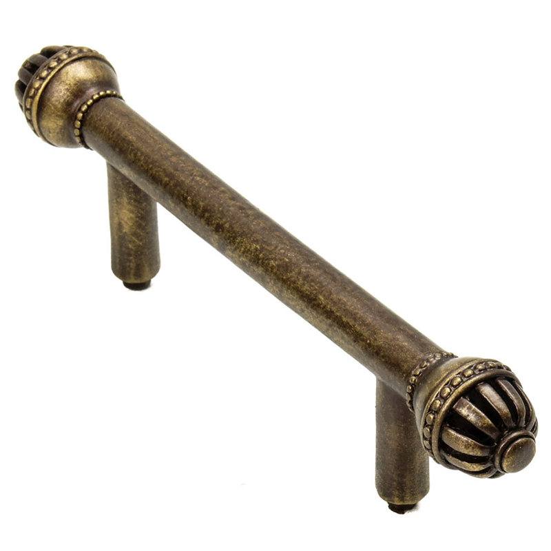 Poignée cage de cricket, 3", Laiton antique