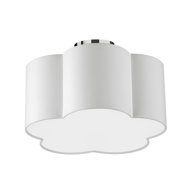 Charysse 3 Light Flush Mount, White, Polished Chrome