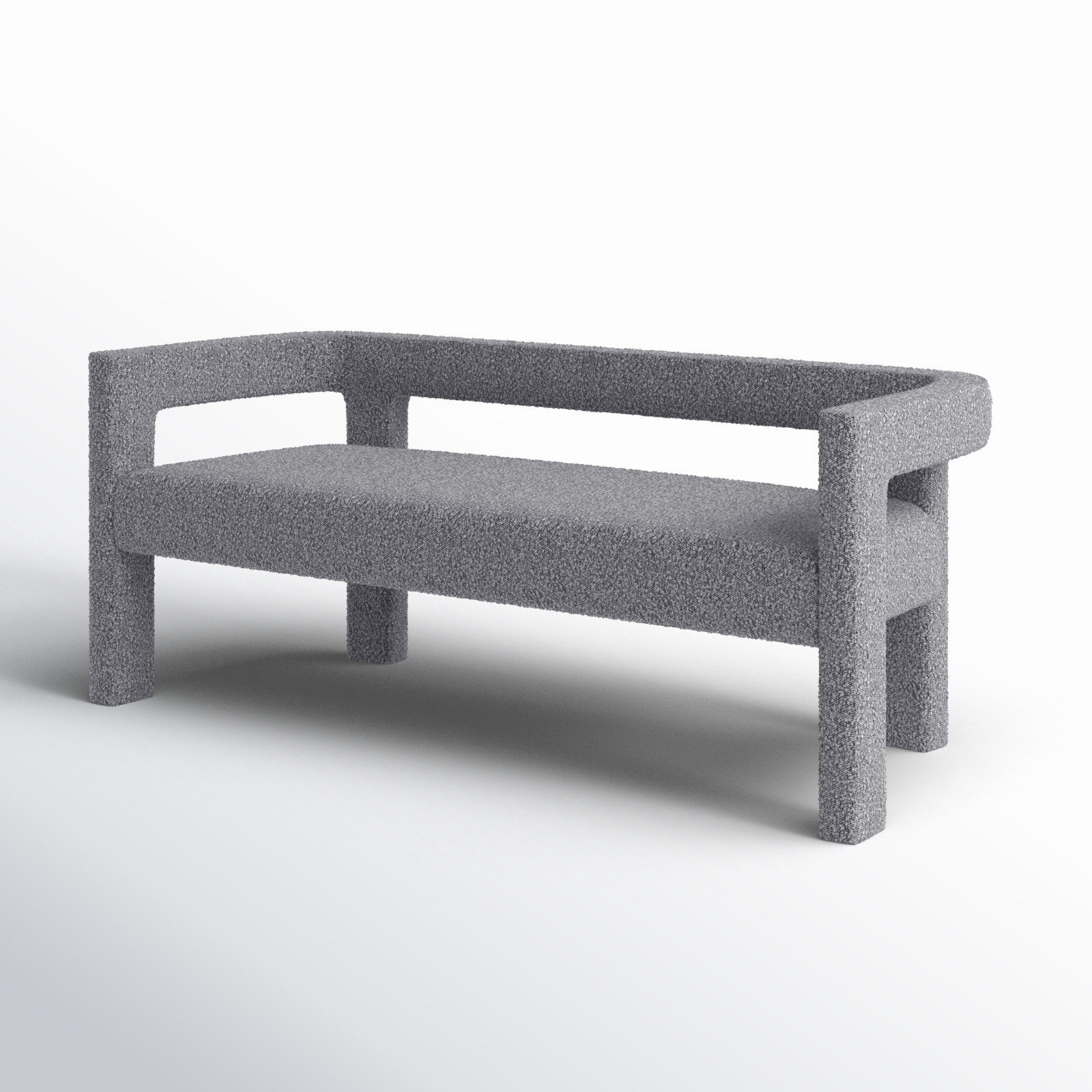 Cedernier 67" Bedroom Bench, Gray
