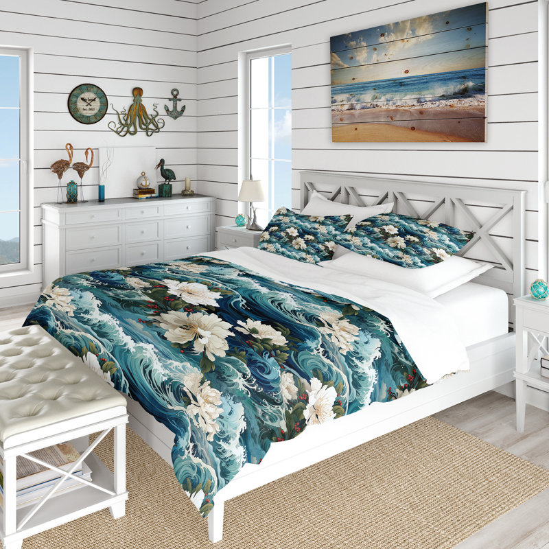 Literie Oceanic Dreamscape, Housse de couette pour très grand lit et 2 très