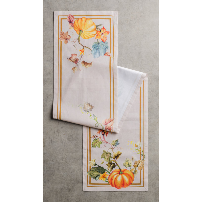 100% Cotton Thanksgiving Table Runner, 72" x 14.5"