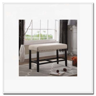Upholstered Dining Bench with Nailhead Trim