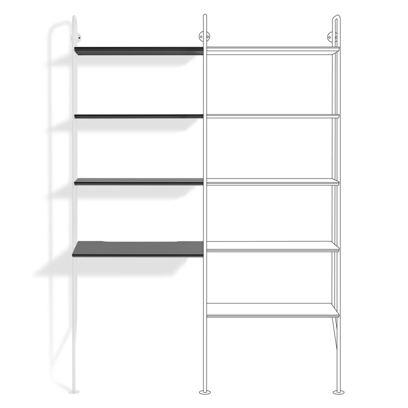 Hitch Ladder Desk, White, White