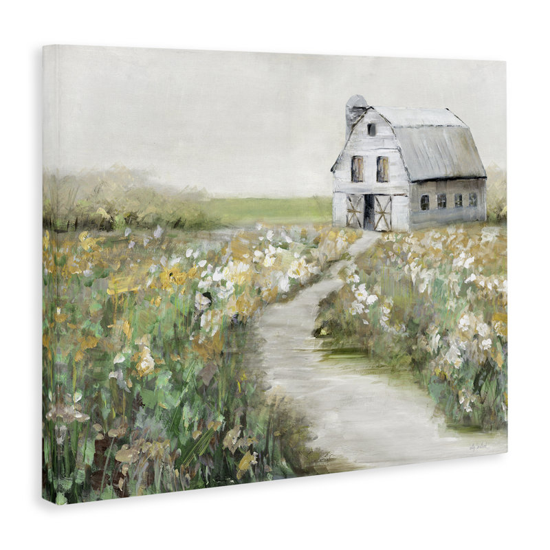 «Farmyard Path to Barn», art mural sur toile par Sally Swatland, H 24 po x l 30 po