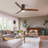 52 Inch Indoor Flush Mount Ceiling Fan With LED Light And Remote Control