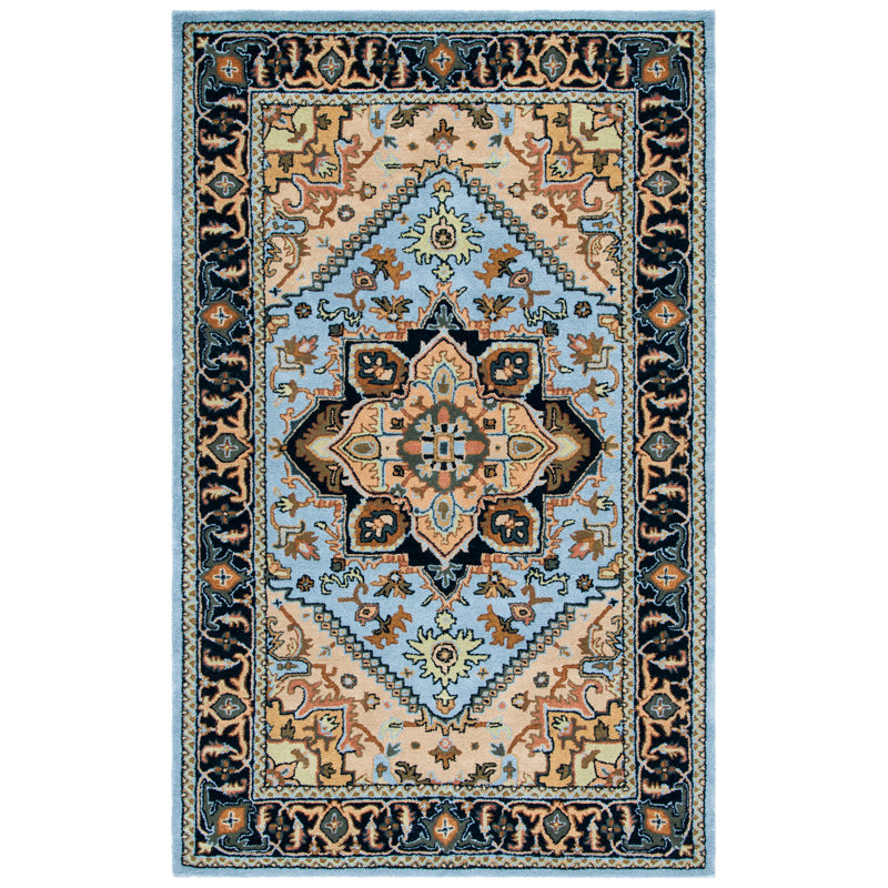 Fleta Hand Tufted Wool Oriental Rug, Rectangle 4' x 6'