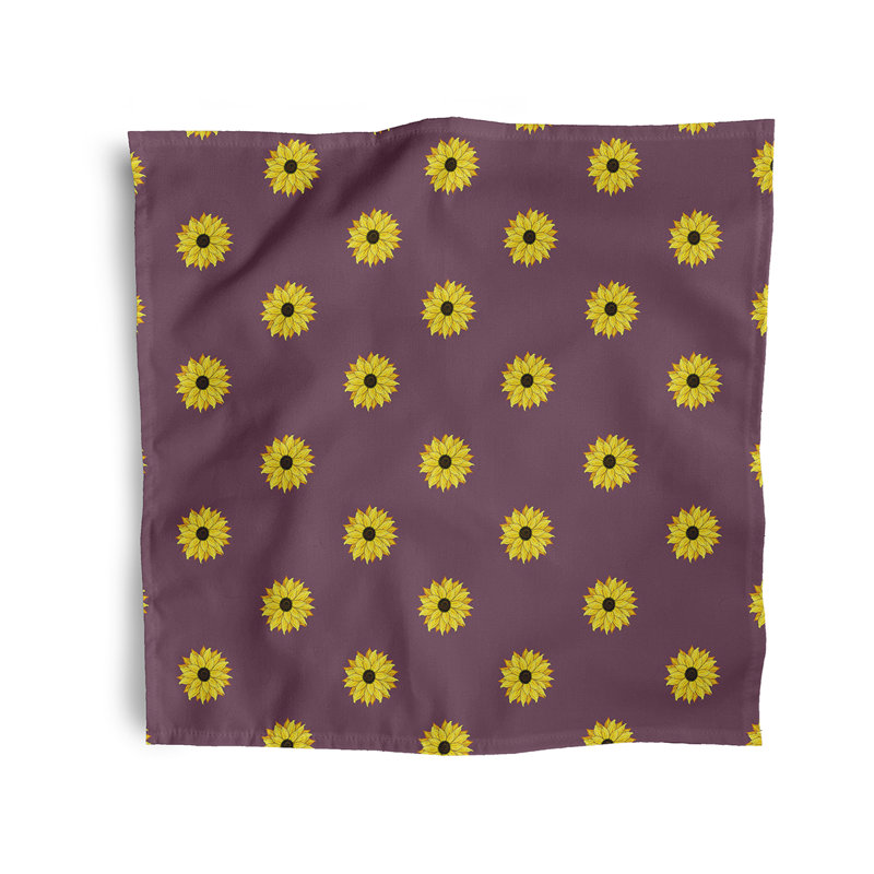 Chrisaun Polyester Floral Square Napkin, Purple