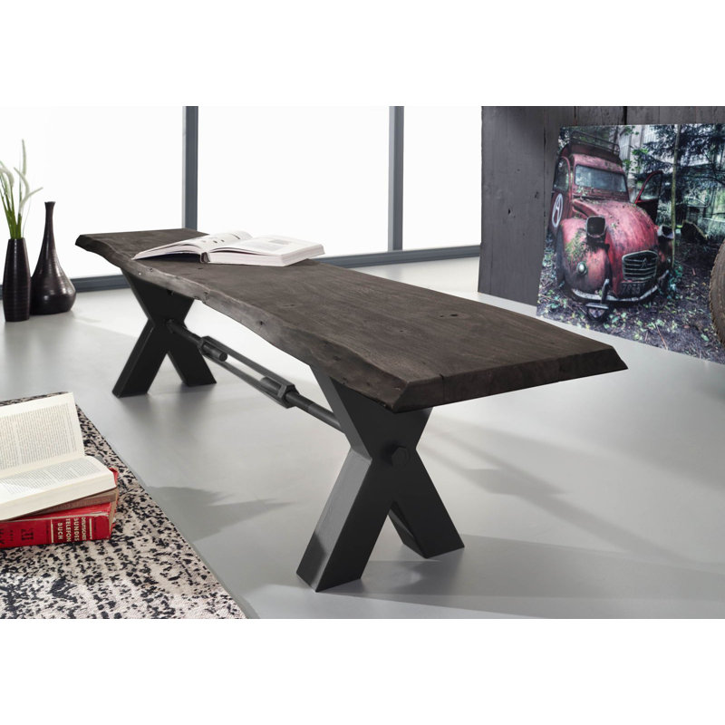 Iron Label Bench, H46 x W180 x D38cm, Black