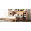 Grand lit doré, rangement fonctionnel et attrayant esthétique, peu encombrant pour le lit de la maison, espace de jour pliable, design minimaliste avec tiroirs, petites pièces convenables