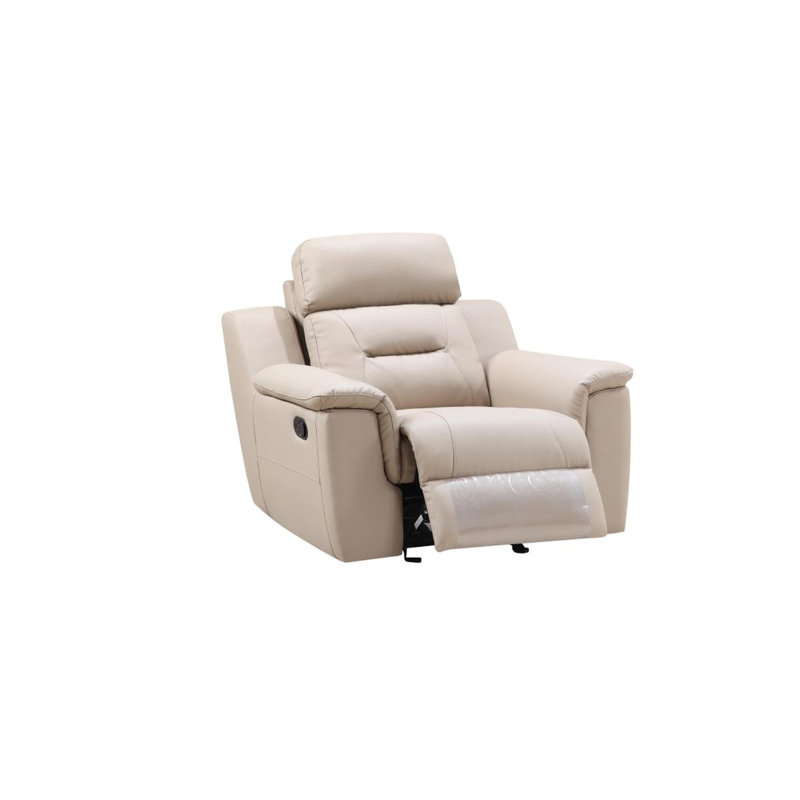 Fauteuil inclinable électrique Hazard, Cuir assorti beige