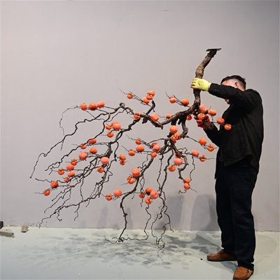 Arbre persimmon mural avec branches de Jujube