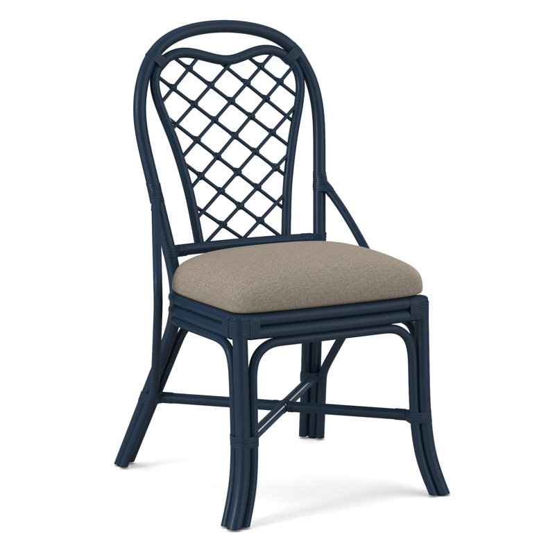 Chaise à dossier Trellis, Marine, Tissu beige performant - 0851-73