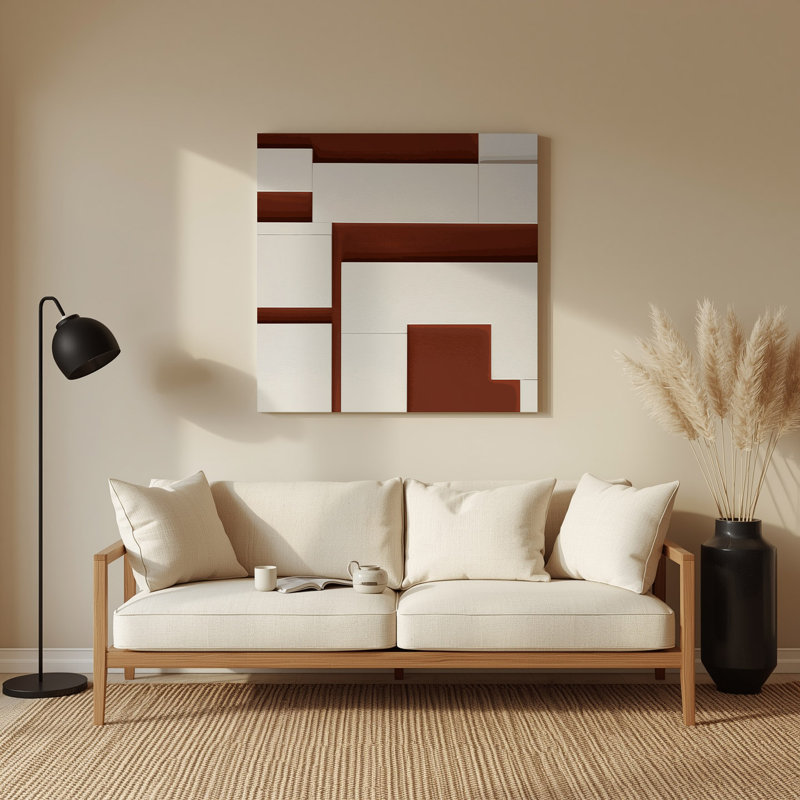 Minimalisme 23, art mural en métal brun, H 12 po x l 12 po