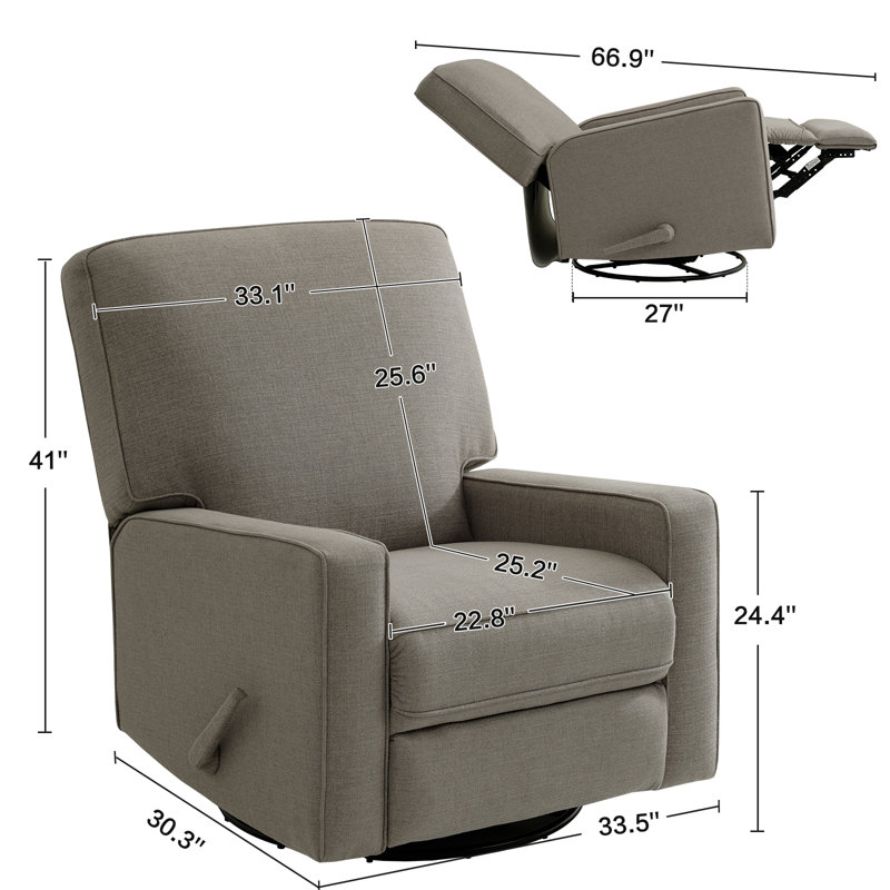 Latitude Run® Farnon Upholstered Rocking and Swivel Recliner & Reviews ...