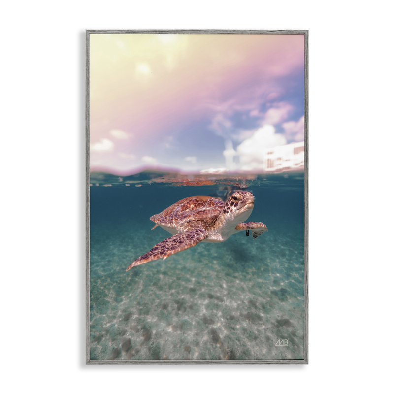Art au-dessus et au-dessous de la tortue de mer, estampe numérique par Max Blakesberg Studios, Estampe numérique Farmhouse