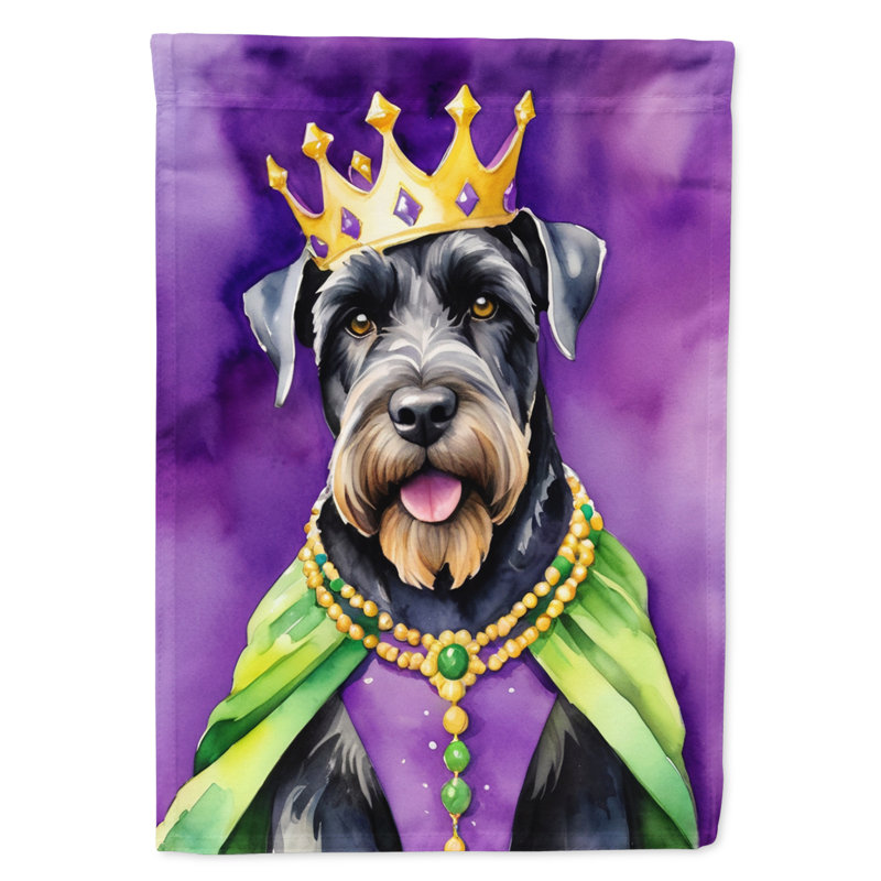 Drapeau du jardin Golden Retriever King of Mardi Gras