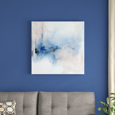 Indigo And Blush IV by Ethan Harper - Wrapped Canvas Painting
