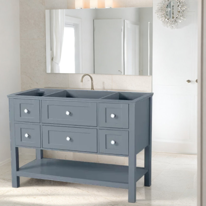 Base de meuble-lavabo simple 49 po 49 po, Gris