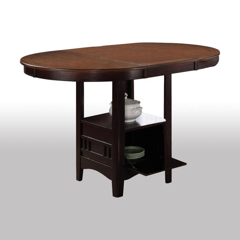 Extendable Oval Dining Table, Light Brown