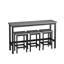 Table de salle à manger de cuisine moderne, table de pub, ensemble de table de salle à manger longue avec 3 tabourets, assemblage facile, gris -141673100